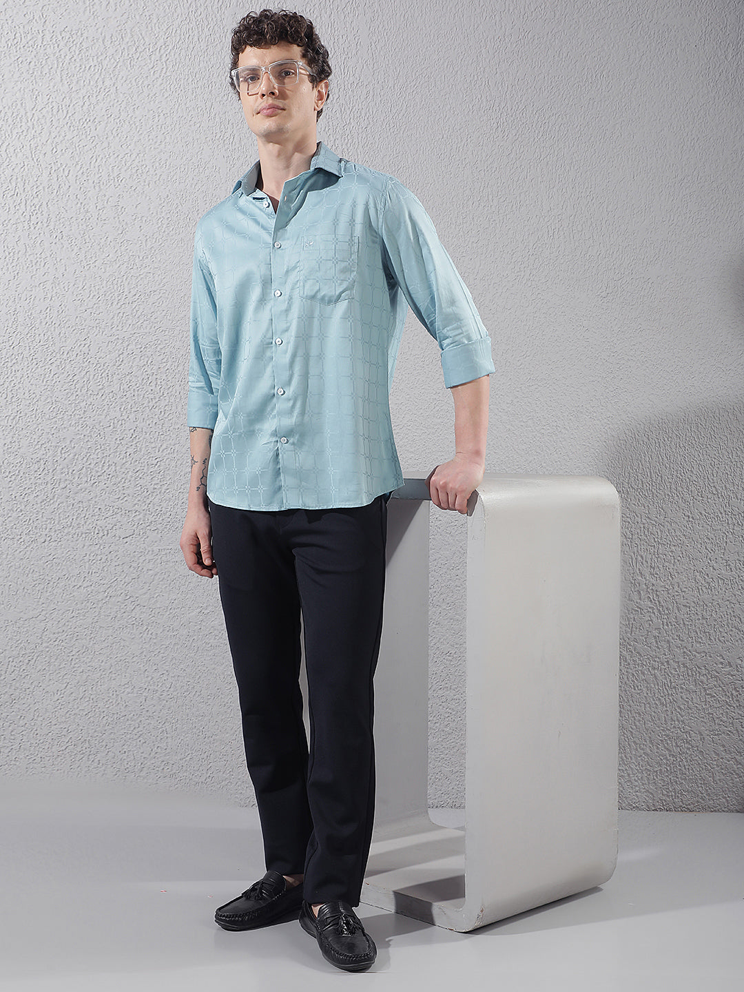 Navy Blue Knitted Trousers