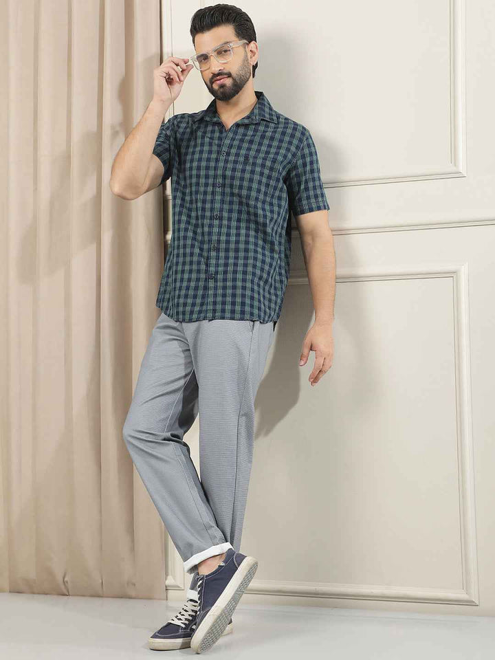 Green Checked 100% Cotton Shirt