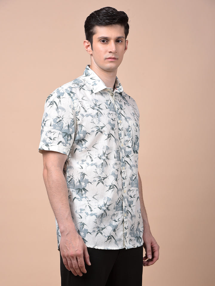 Green Floral Print Shirt