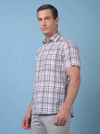 Pink Checked 100% Cotton Shirt