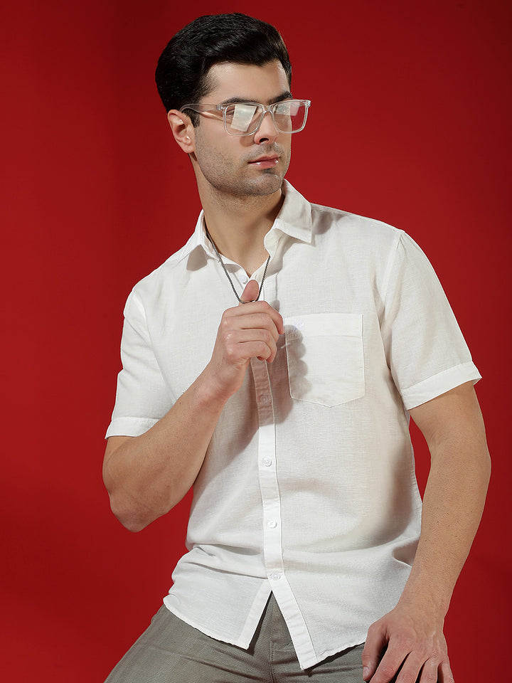 White Luxe Linen Breeze Shirt