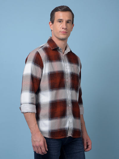 Red Printed 100% Cotton Corduroy Shirt