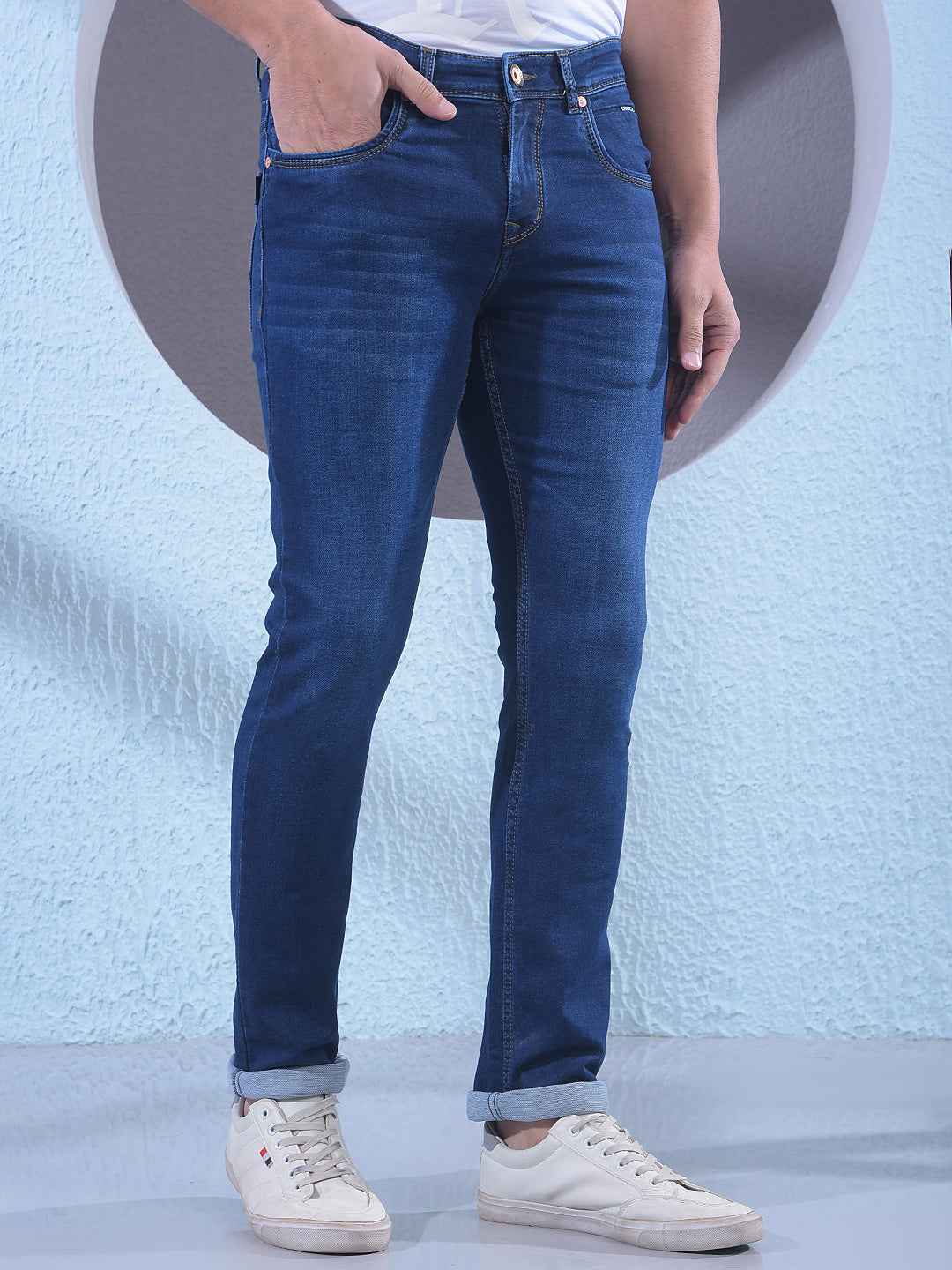 Classic Medium Blue Stretch Cotton Jeans