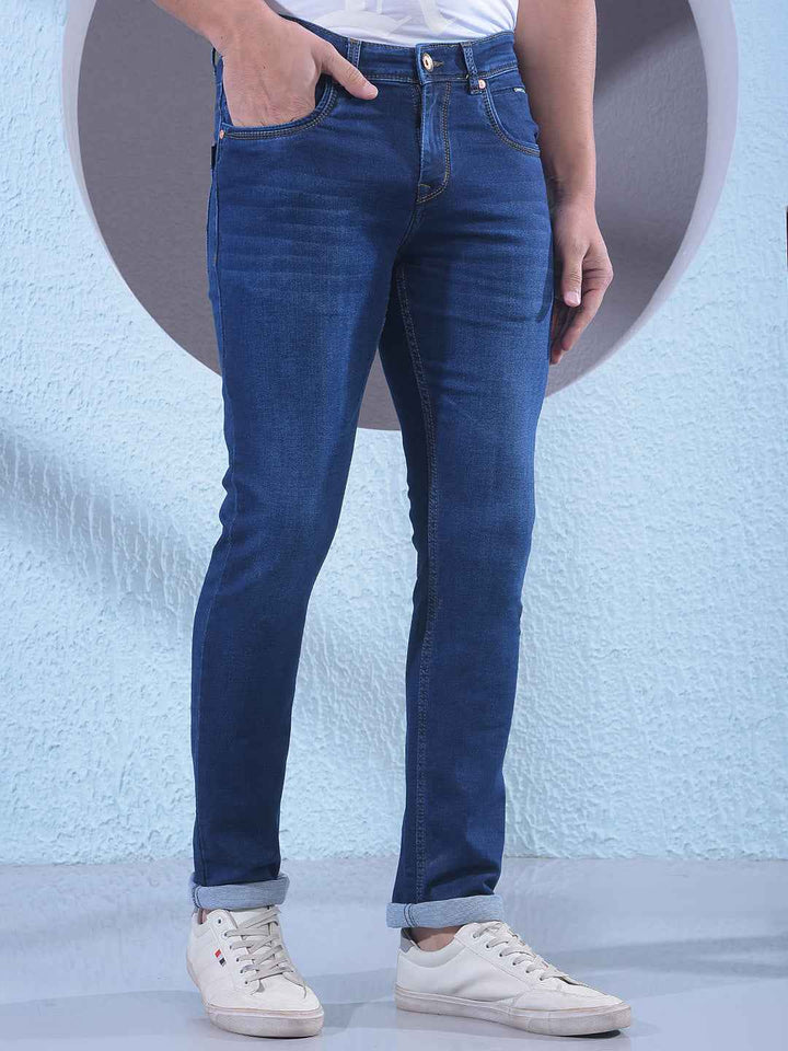 Classic Medium Blue Stretch Cotton Jeans