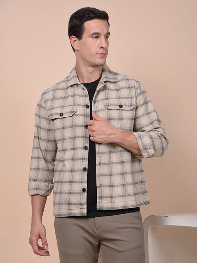 Yellow Checked 100% Cotton Shirt