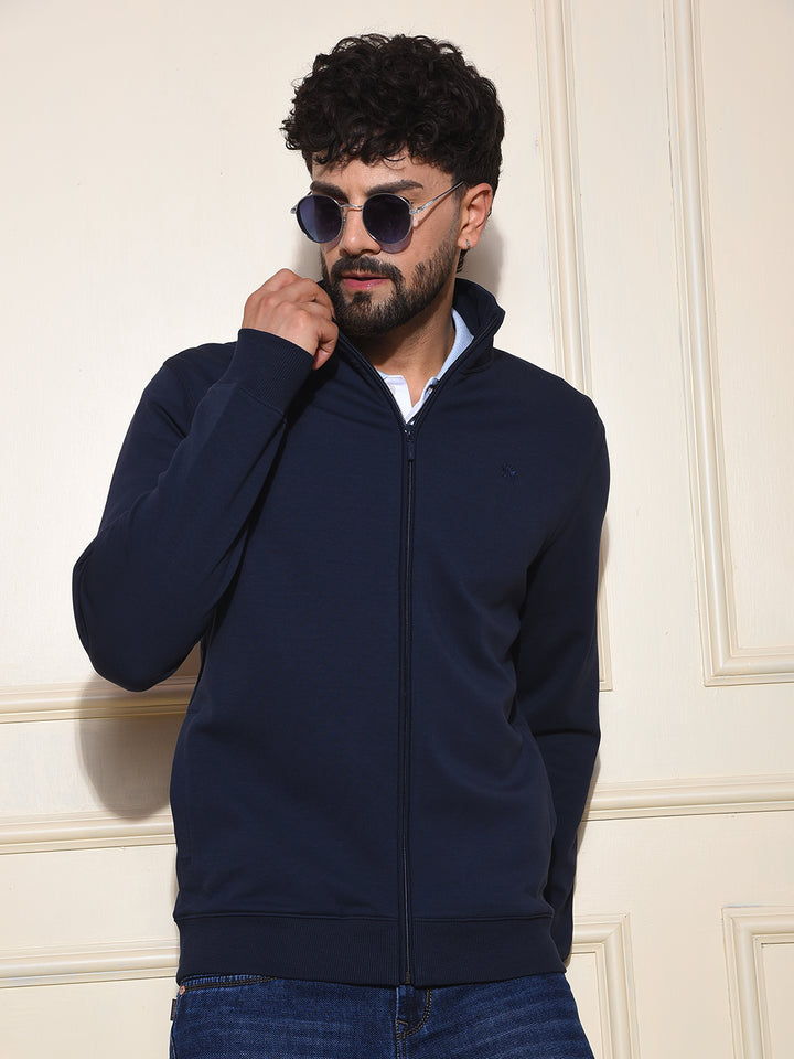 Soft Cotton Blend Zip Jacket