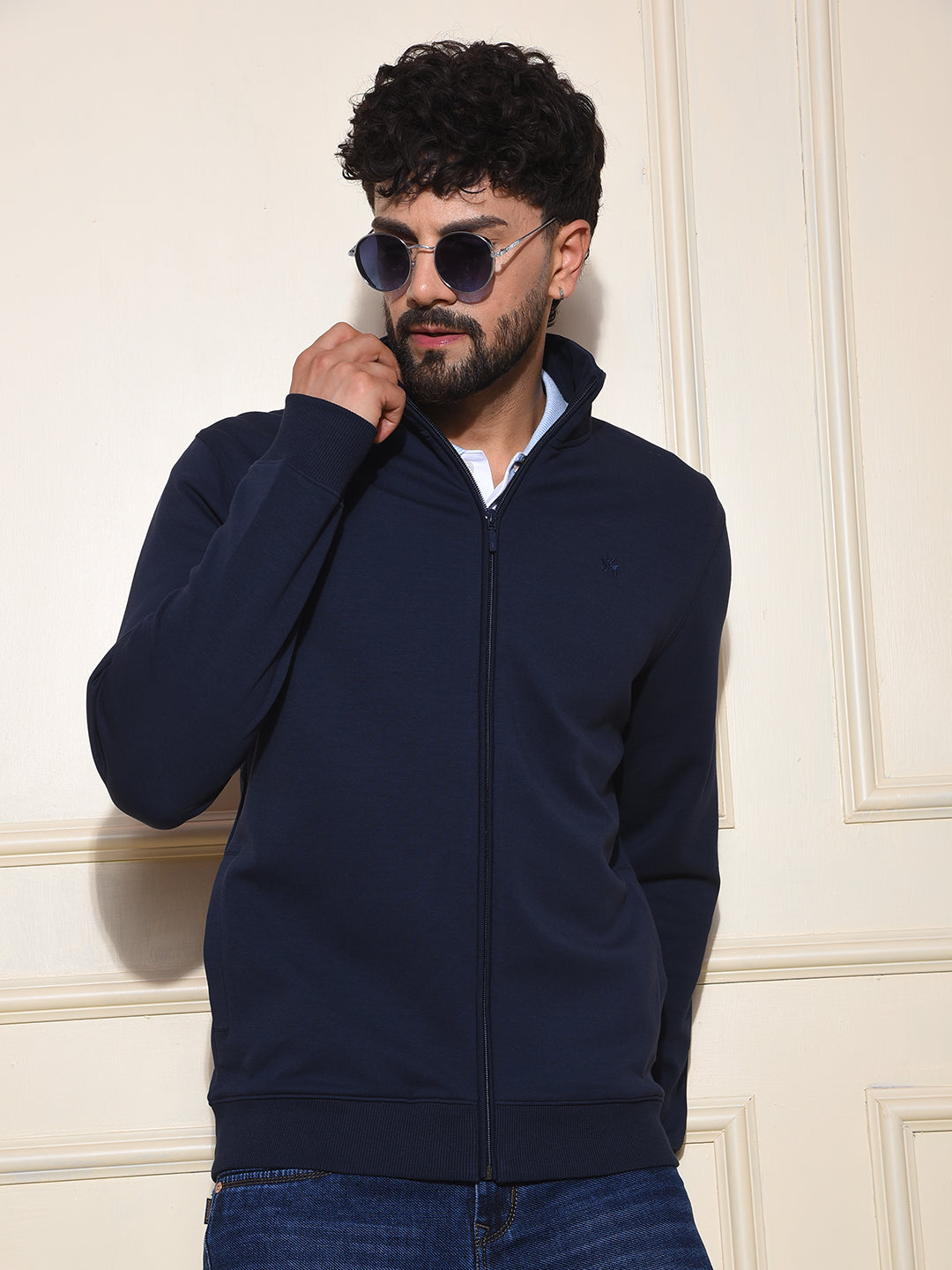 Soft Cotton Blend Zip Jacket
