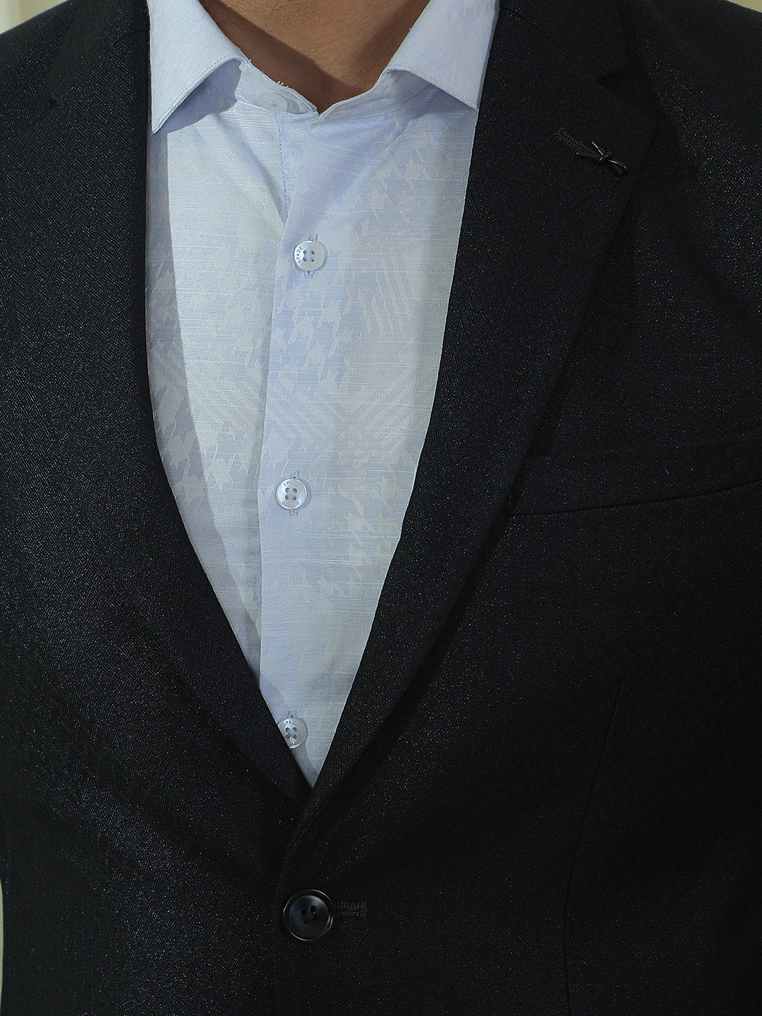 Navy Blue Notch Lapel Blazer
