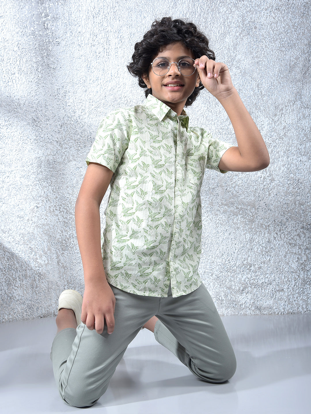Modern Edge Green Floral Print Shirt