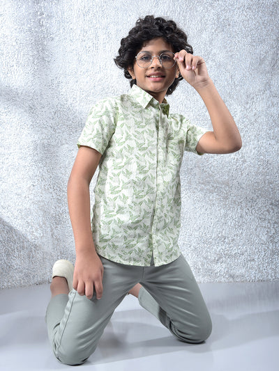 Modern Edge Green Floral Print Shirt