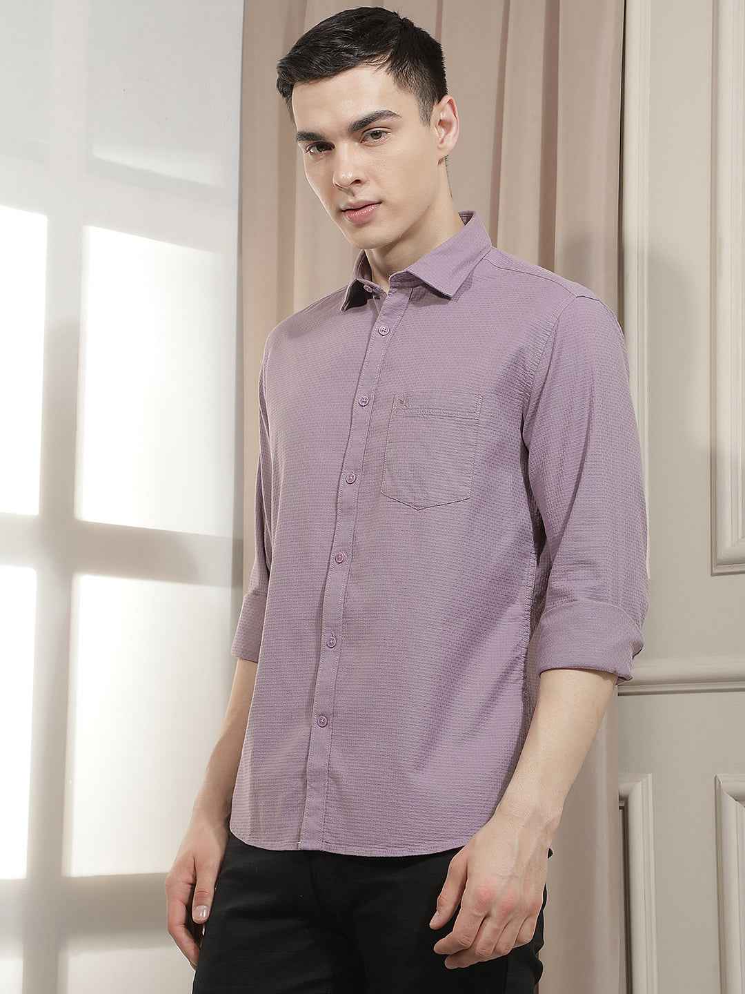 Purple Jacquard Shirt