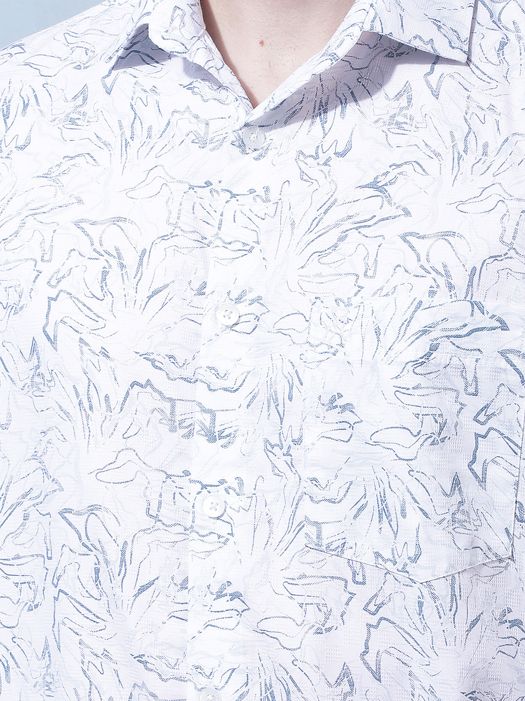 Blue Floral Print Shirt