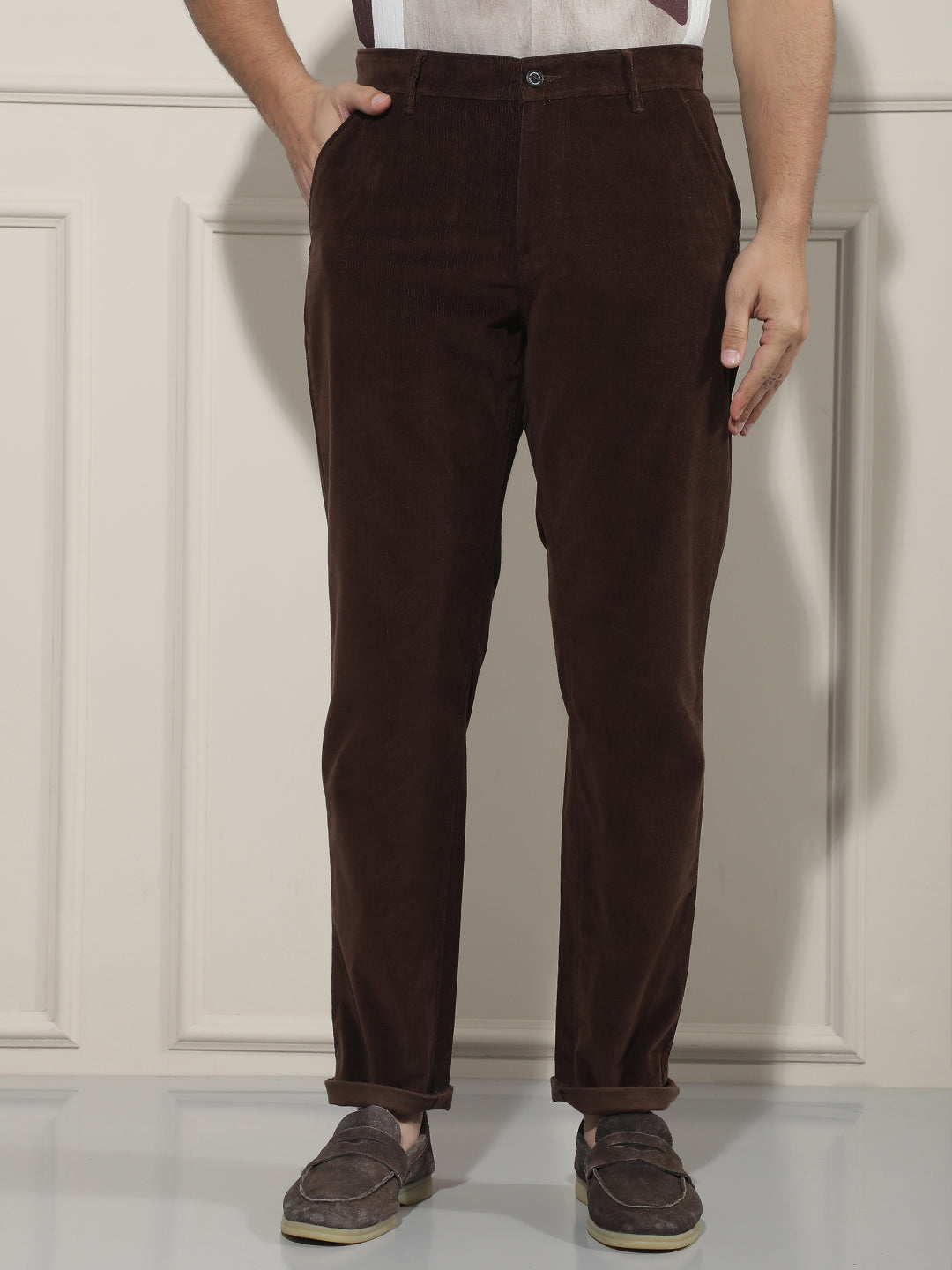 Classic Hazelwood Brown Corduroy Trousers