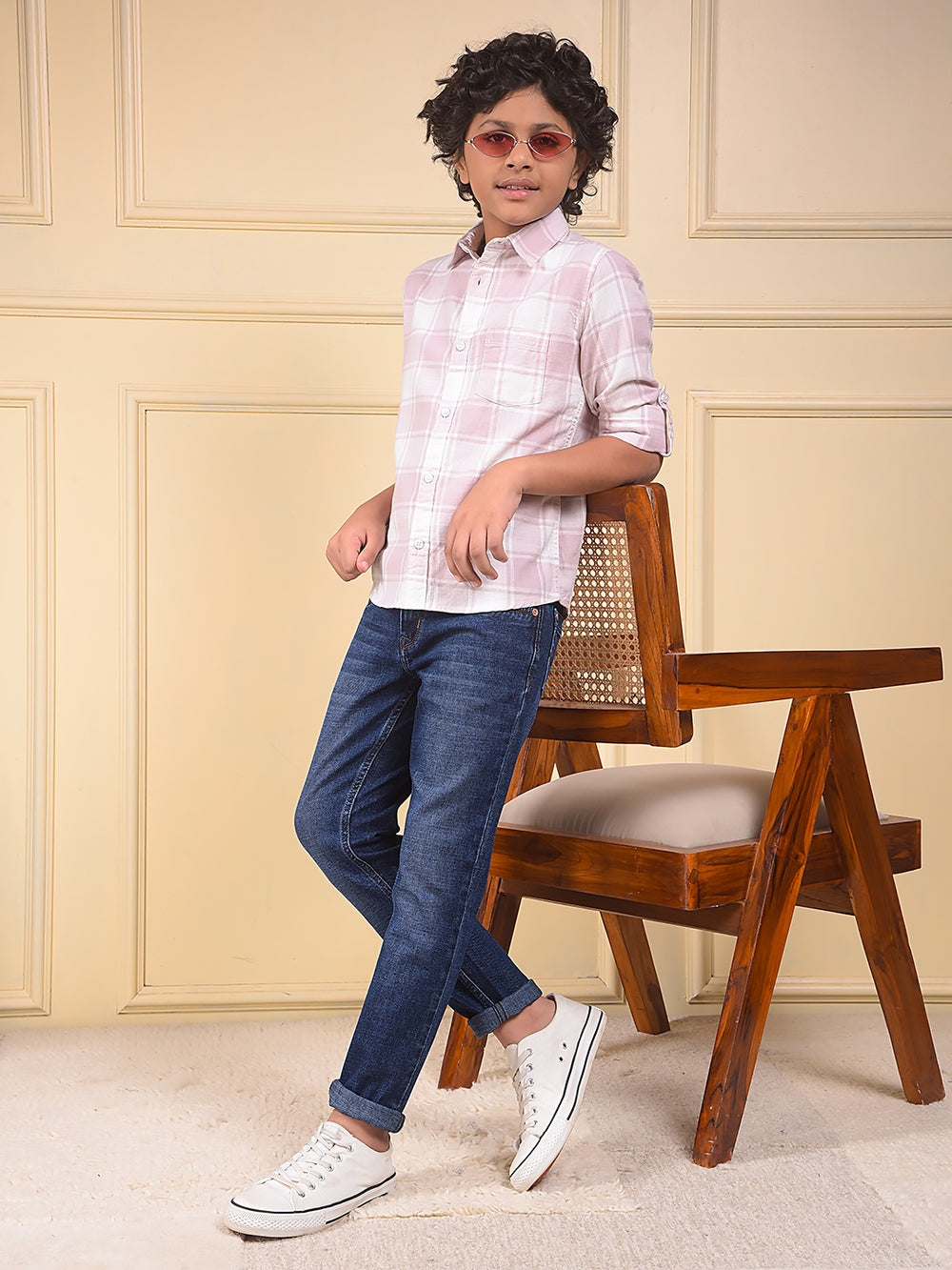 Pink Checked 100% Cotton Shirt