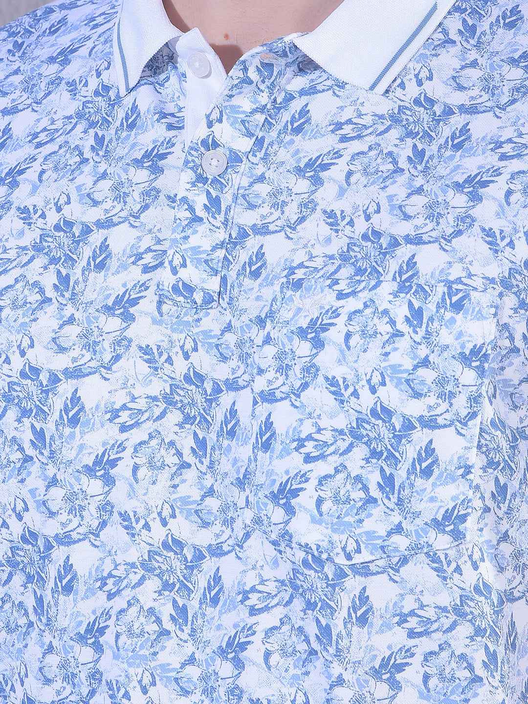 Blue Floral Print T-Shirt