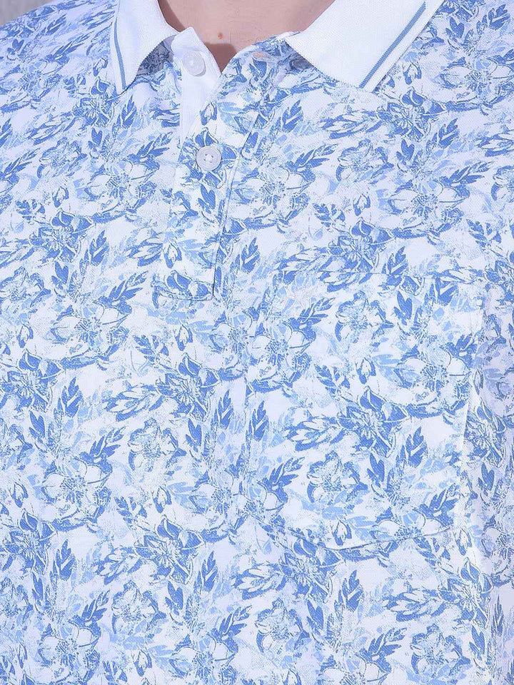 Blue Floral Print T-Shirt