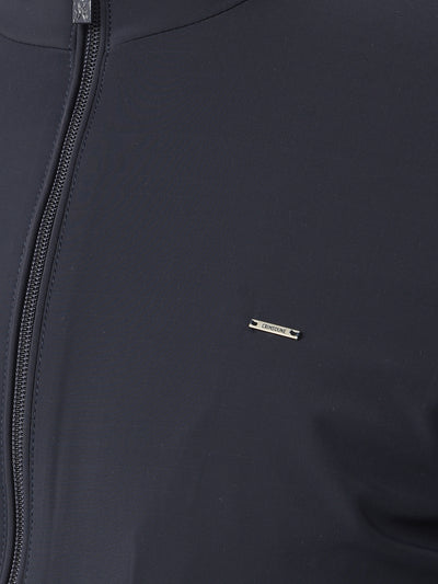 Minimalist Design Navy Blue Puffer Jacket