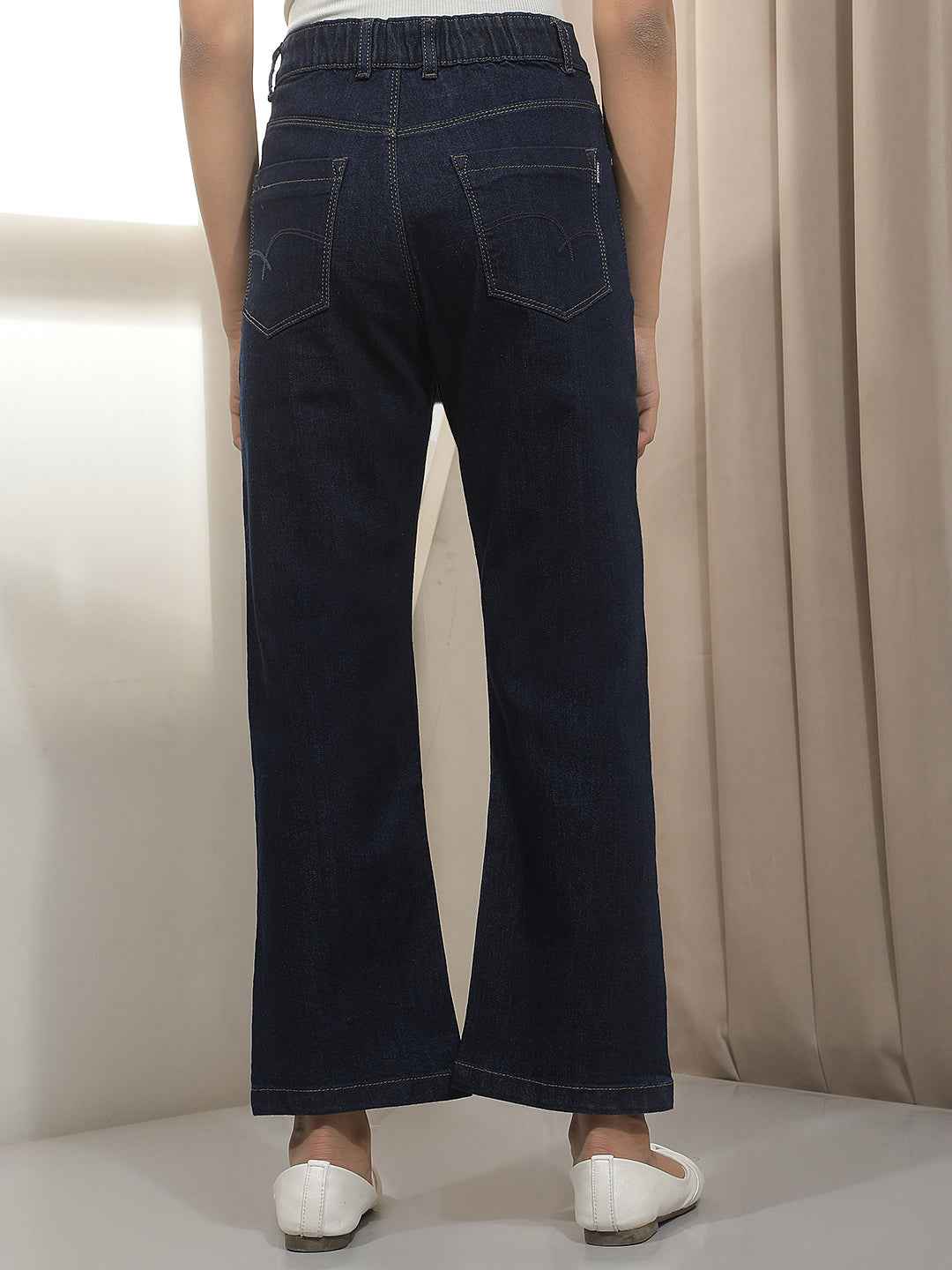 Navy Blue Straight Jeans
