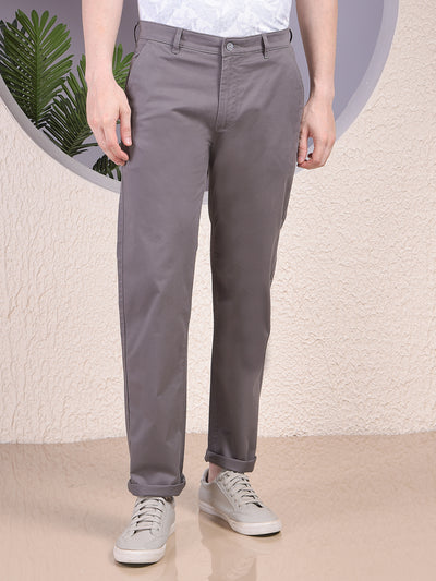 Vivid Grey Straight Trousers