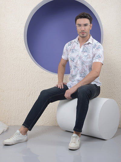 Printed 100% Cotton Beige Shirt