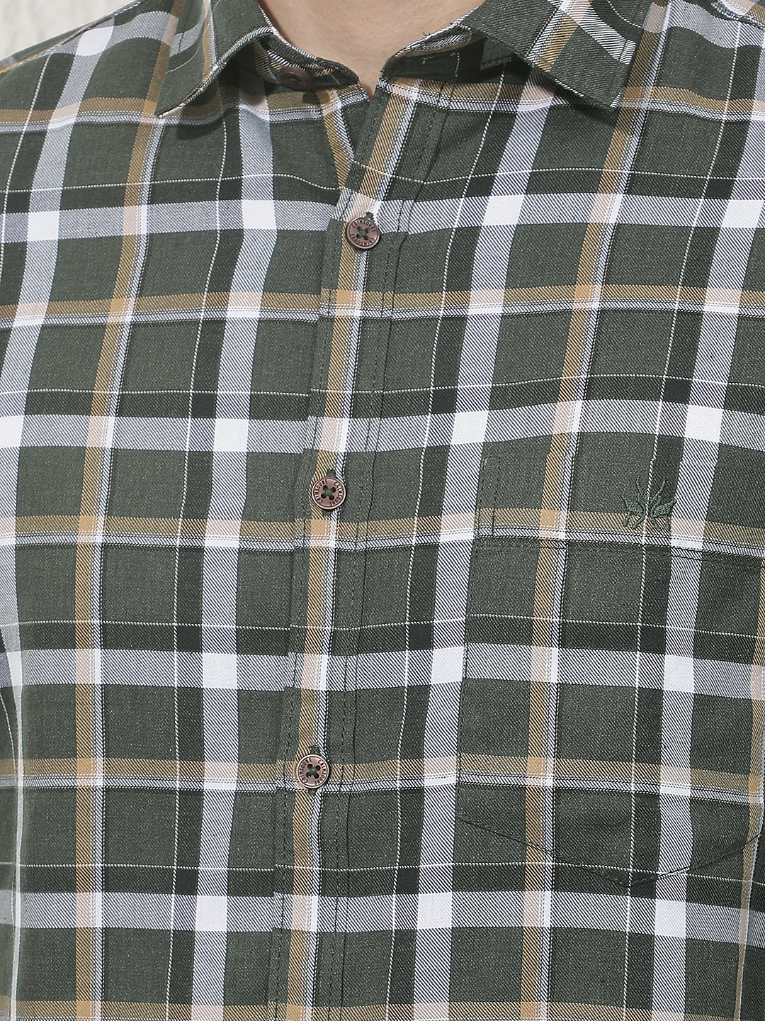 Green Checked Shirt-Men Shirts-Crimsoune Club