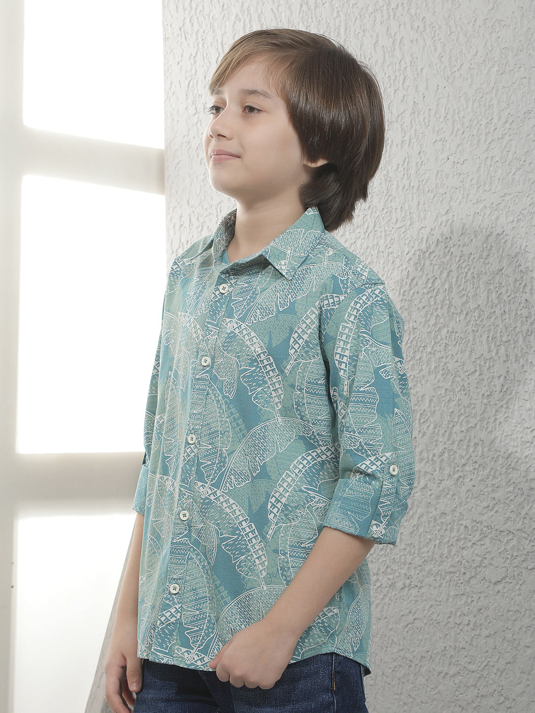 Sea Green Graphic Print Shirt