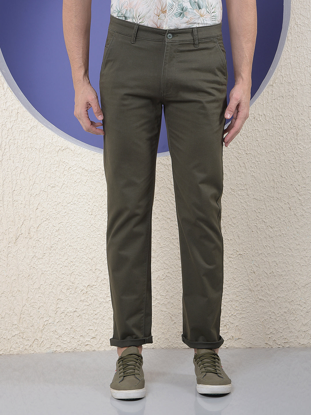 Urban Olive Straight Trouser