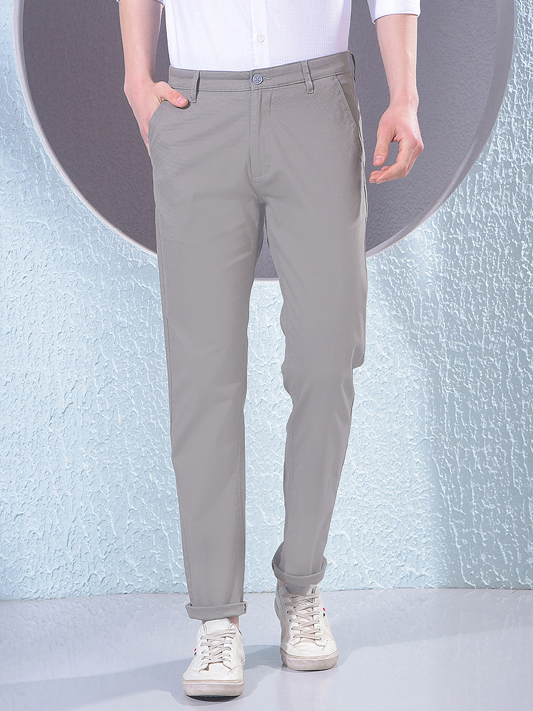 Sharp Grey Straight Trousers