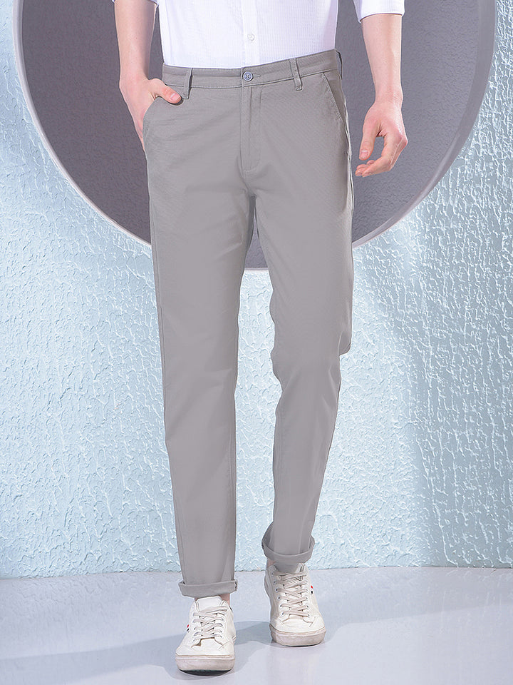 Sharp Grey Straight Trousers