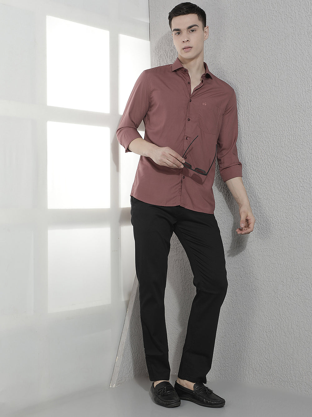 Classy Dusty Wine Modal Shirt