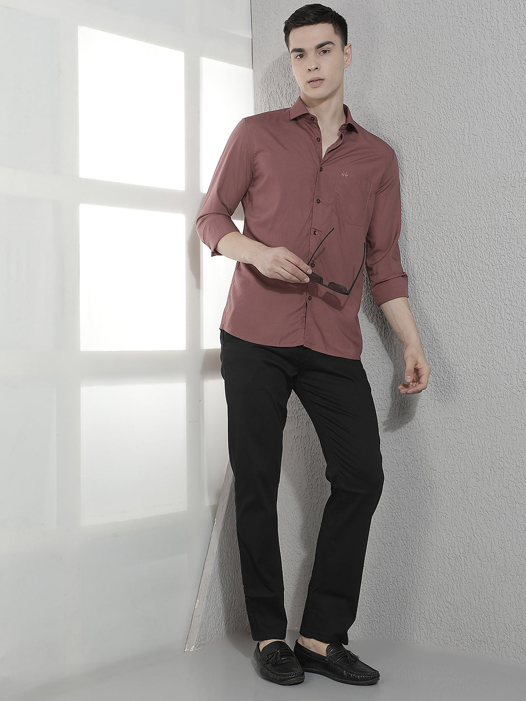 Classy Dusty Wine Modal Shirt