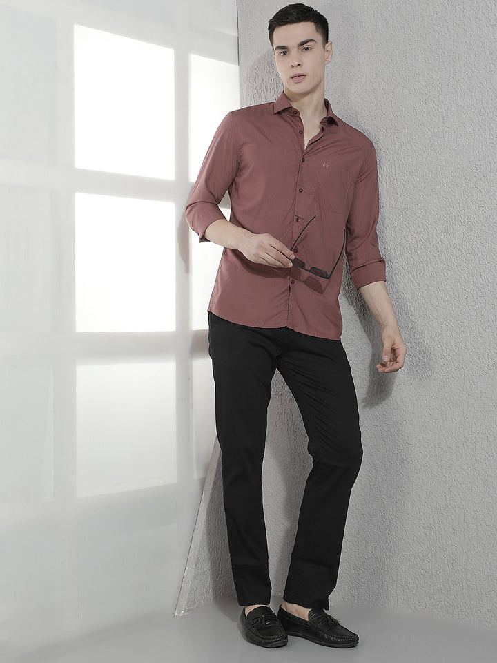 Classy Dusty Wine Modal Shirt