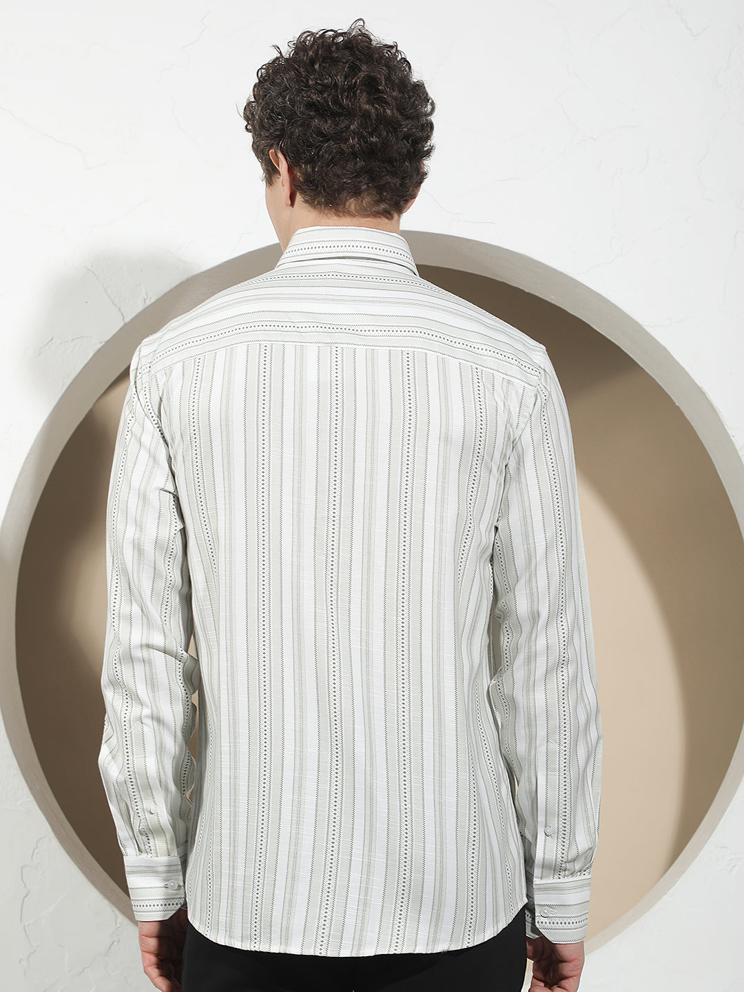 Green Vertical Striped Shirt