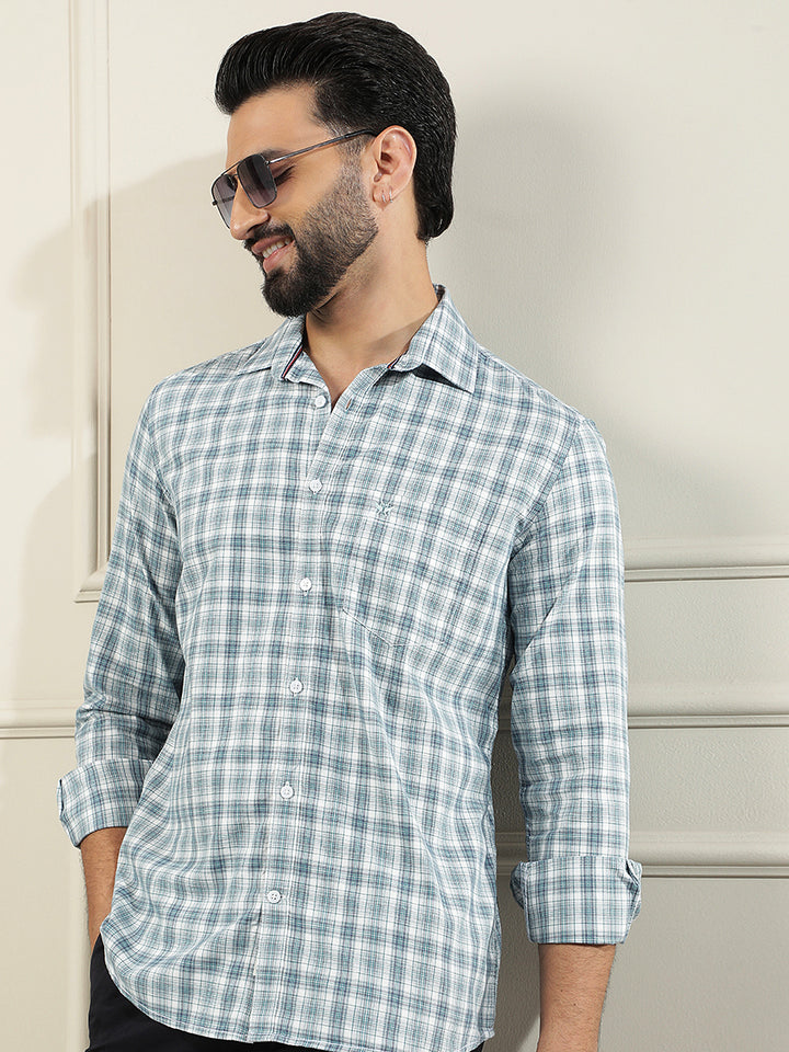 Green Checked 100% Cotton Shirt
