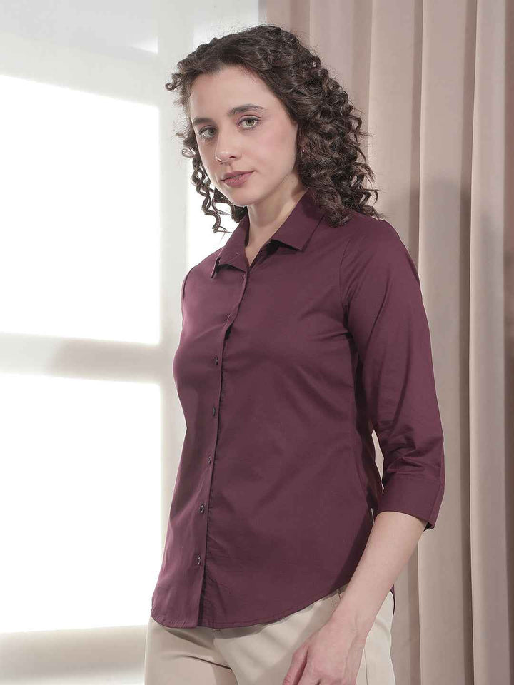 Rich Maroon Tailored Smart Shirt