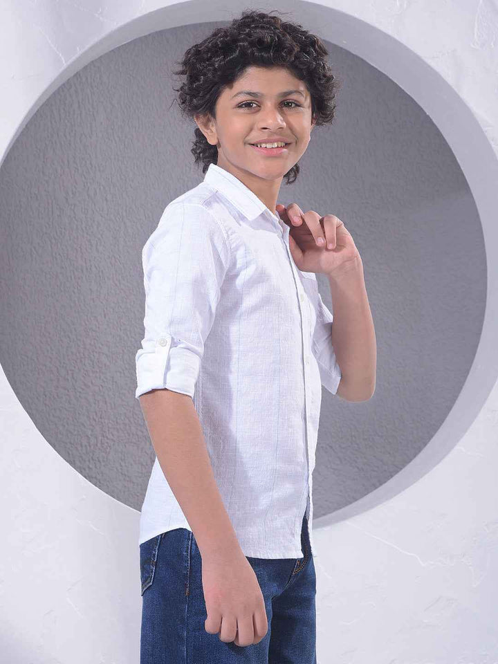 White Vertical Stripes 100% Cotton Shirt