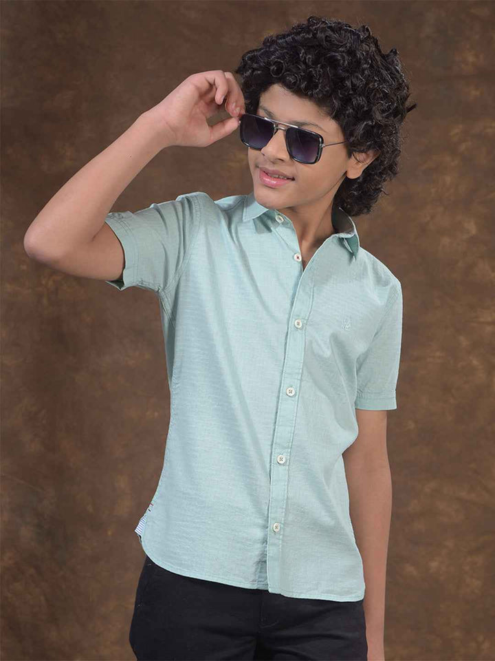 Peach Textured Casual Shirt