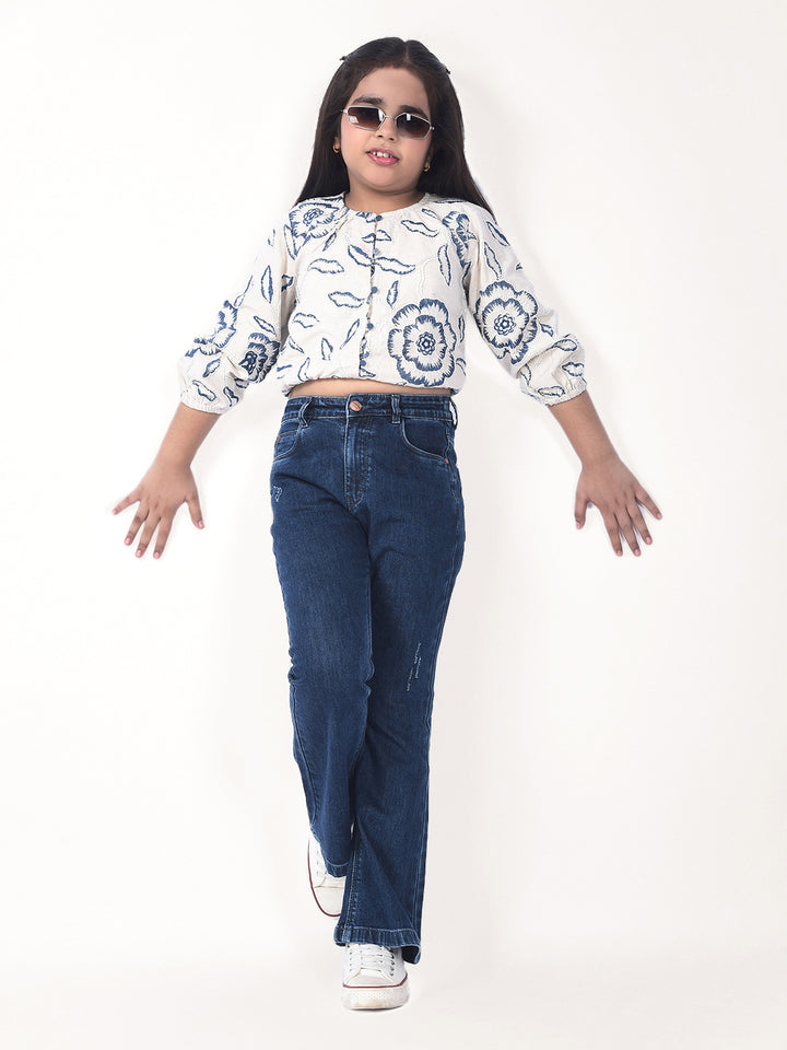 Tailored Edge Blue Bootcut Jeans