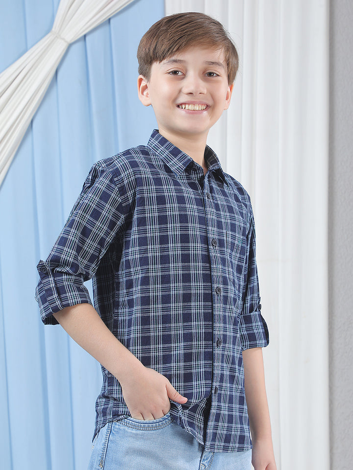 Green Checked 100% Cotton Shirt