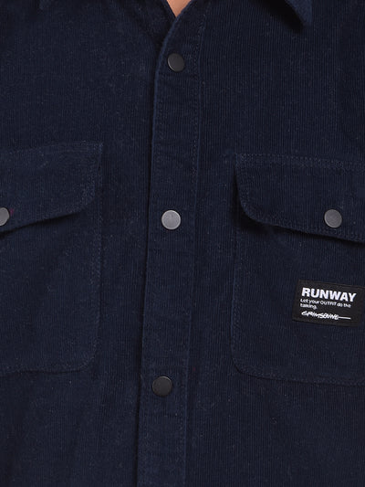 Blue 100% Cotton Corduory Shirt