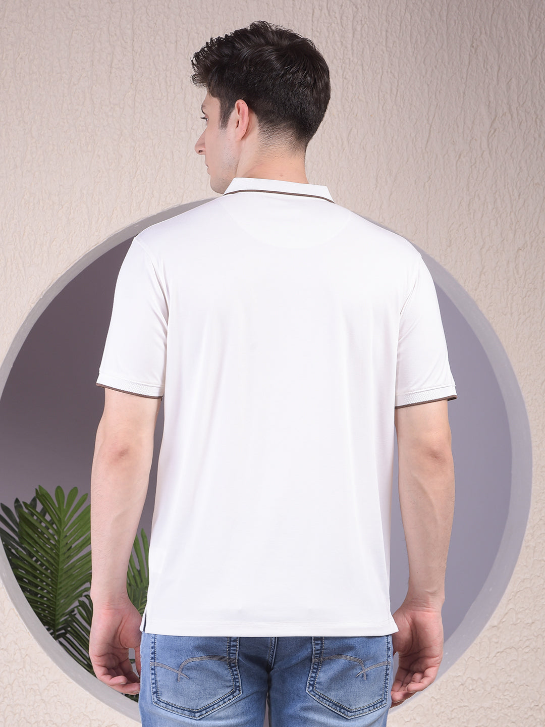 White Polo-Neck T-Shirt