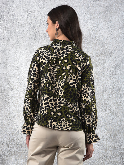 Olive Leopard Print Shirt