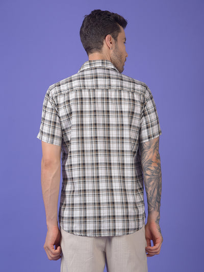 Olive Checked 100% Cotton Shirt