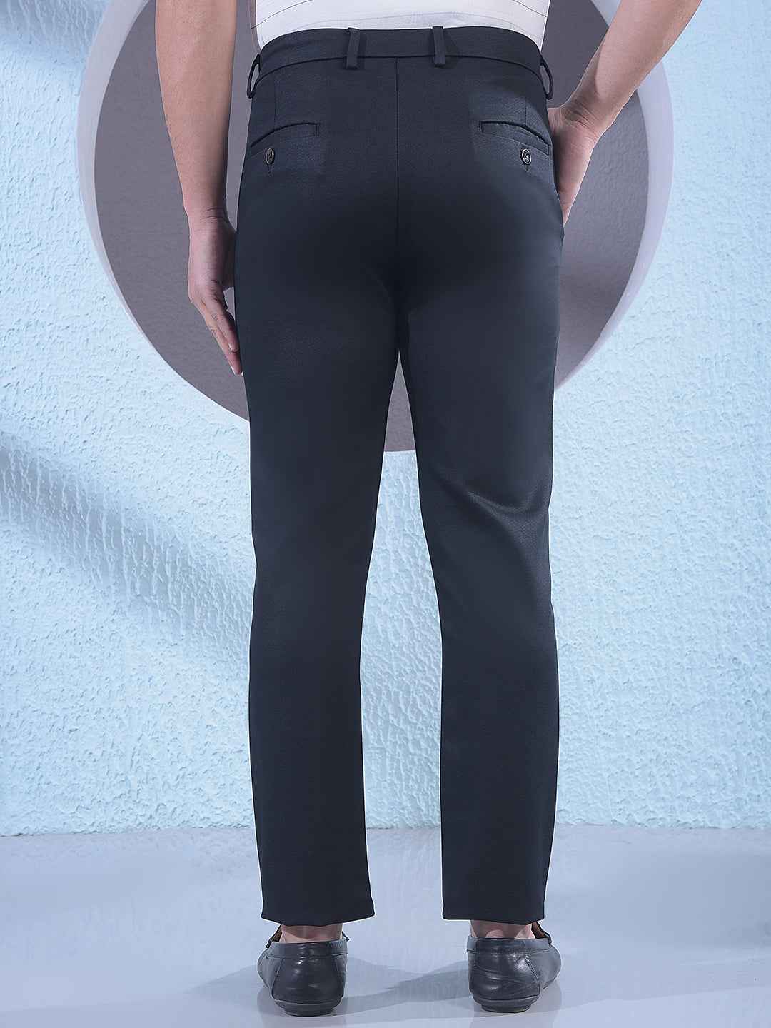 Black Printed Modal Knitted Trousers