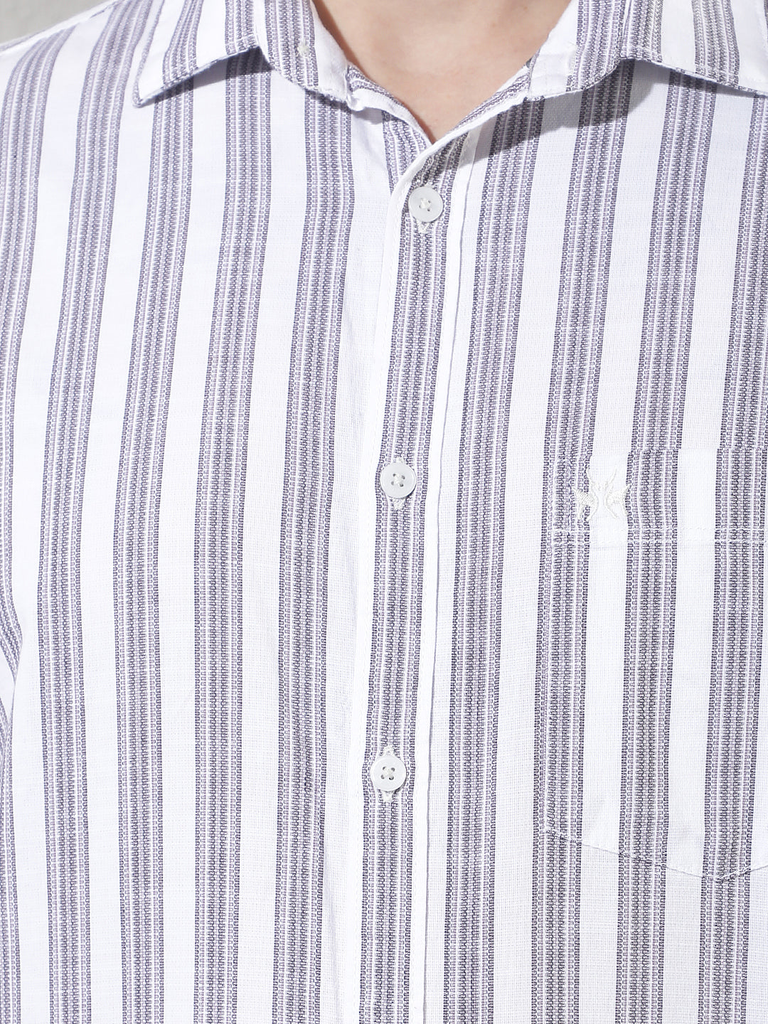 Green 100% Cotton Verical Stripes Shirt