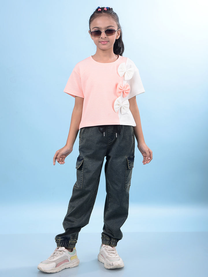 Blue Wide-Leg High-Waist Jeans-Girls Jeans-Crimsoune Club