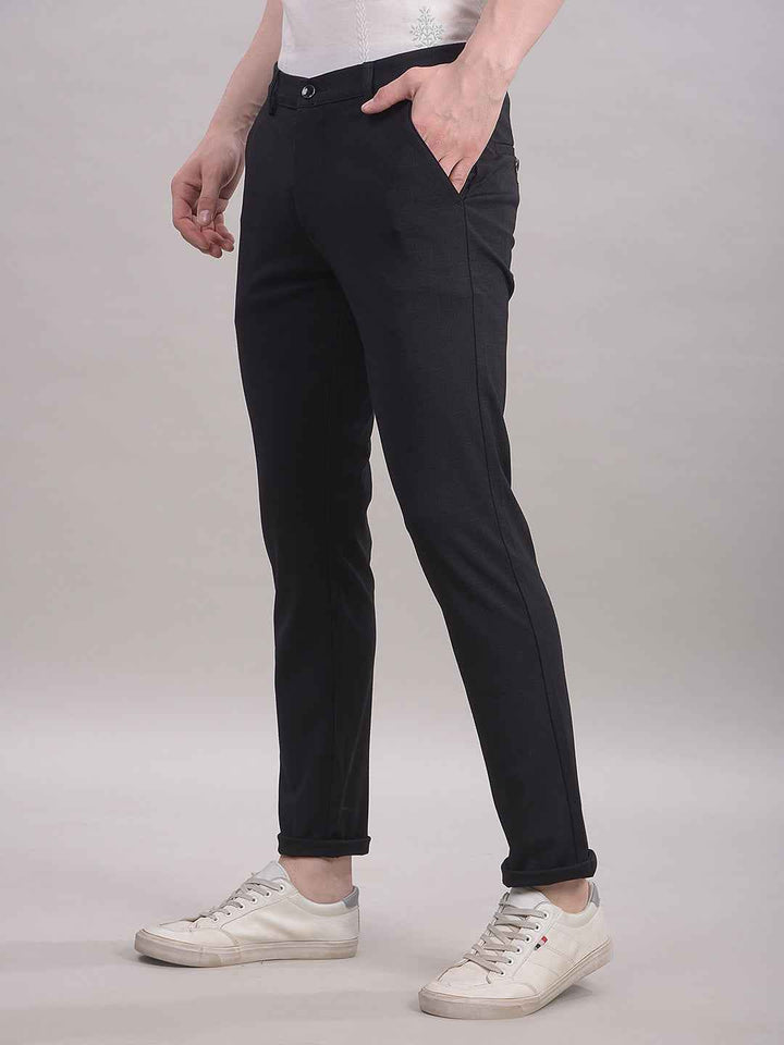 Black Printed Knitted Trousers