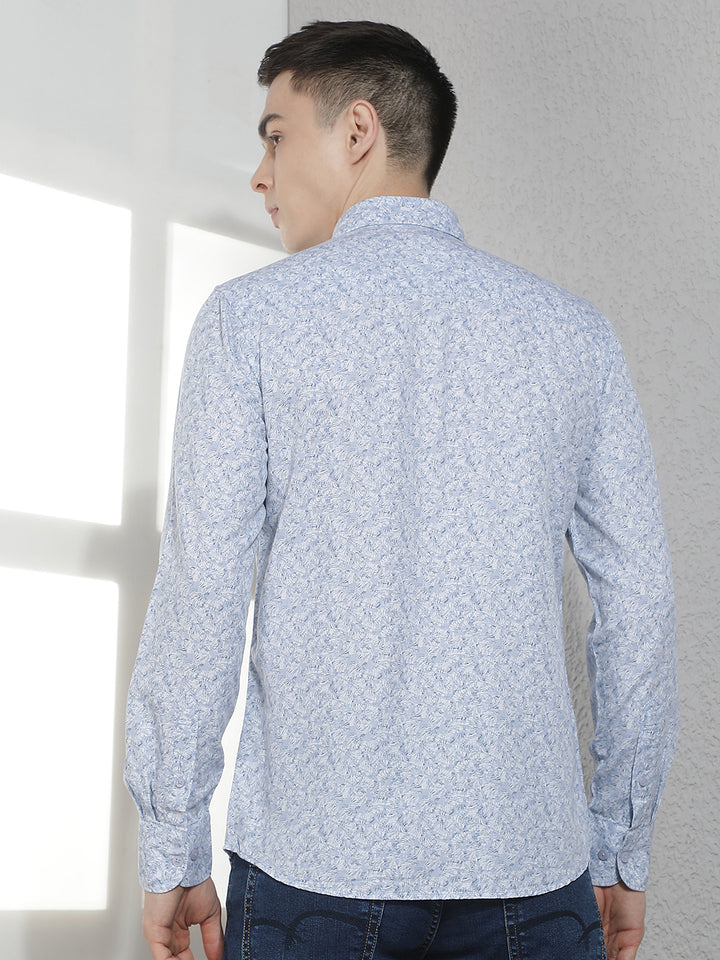 Blue Floral Print Shirt
