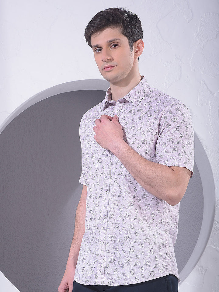 Pink Floral Print 100% Cotton Shirt