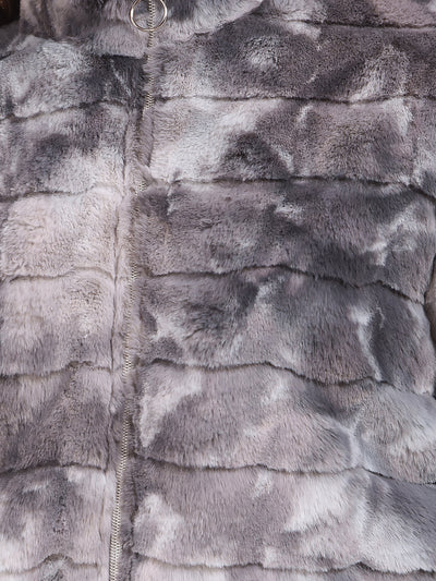 Grey Abstract Print Jacket